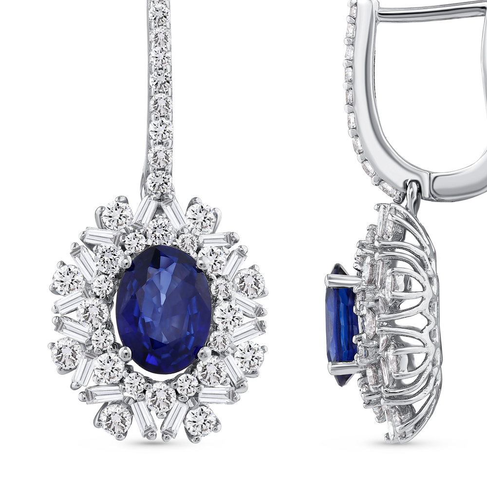 2,60 Karat Pırlanta Safir Küpe