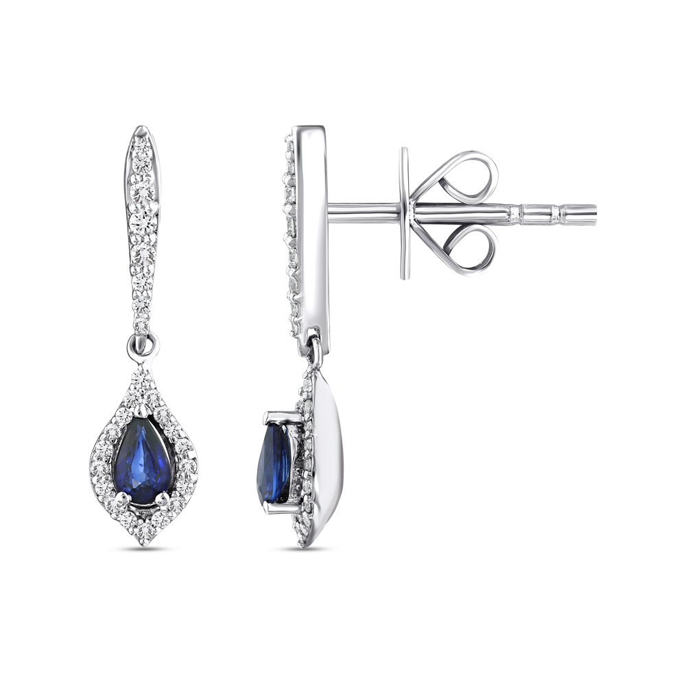 0,58 Karat Safir Pırlanta Küpe