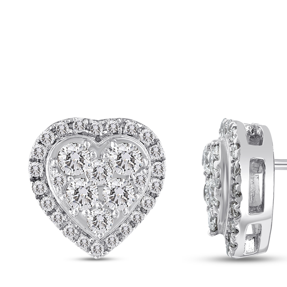 0,56 Karat Pırlanta Kalp Küpe