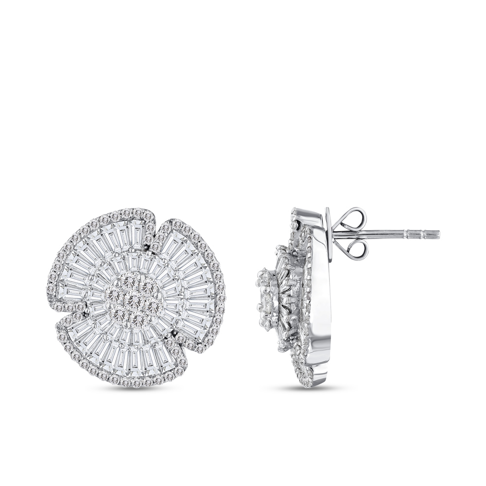 3,30 Karat Trapez Pırlanta Küpe