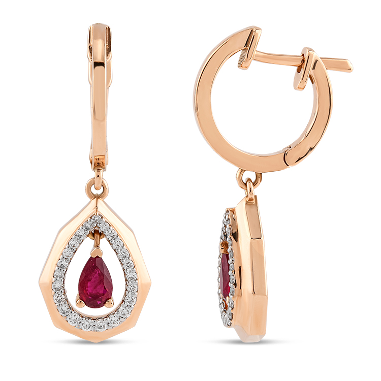 0,67 Karat Pırlanta Yakut Küpe