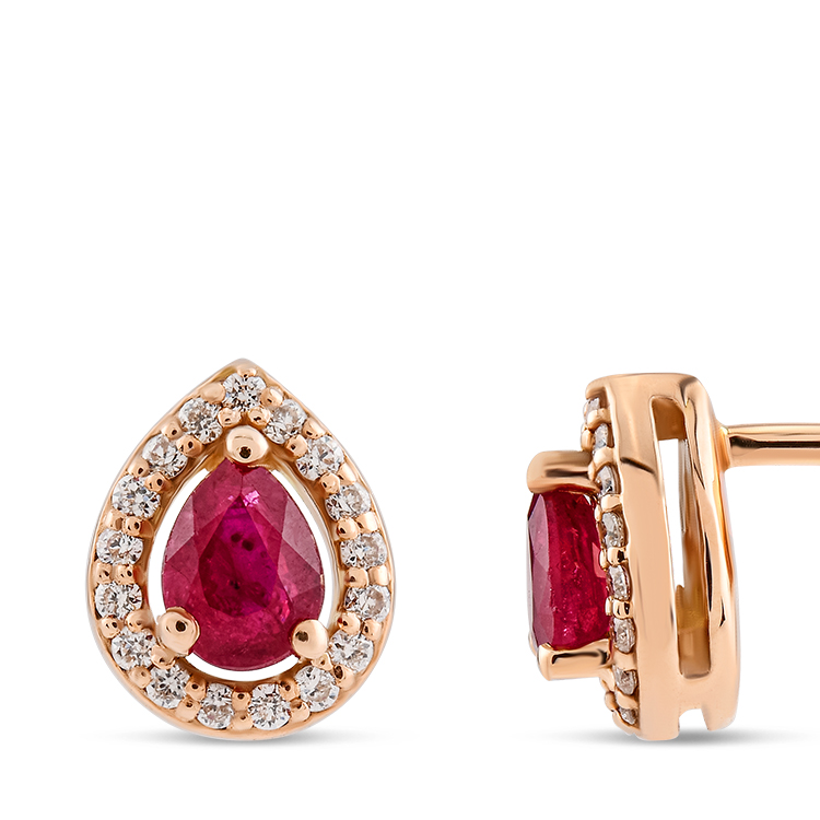 0,51 Karat Pırlanta Yakut Küpe