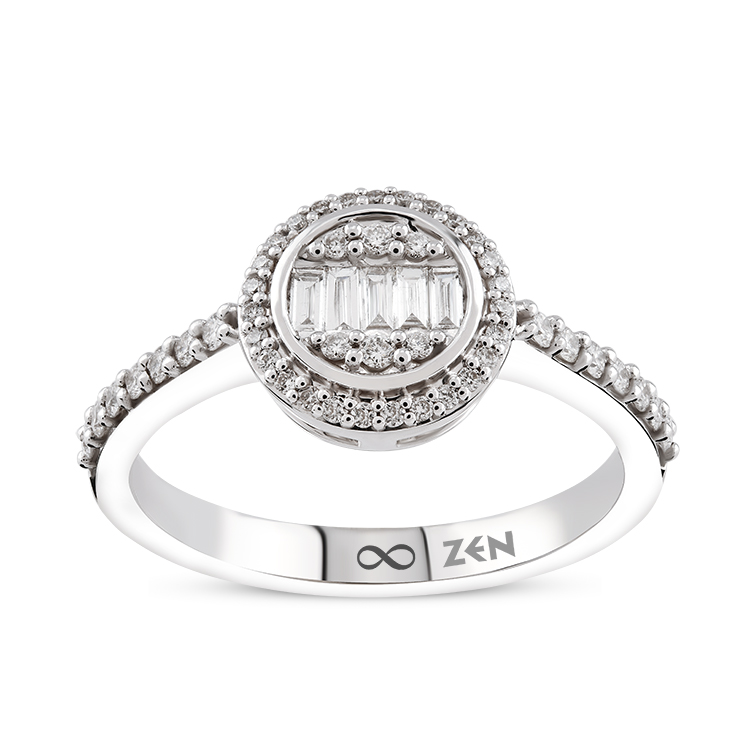 0,30 Karat Baget Pırlanta Yüzük