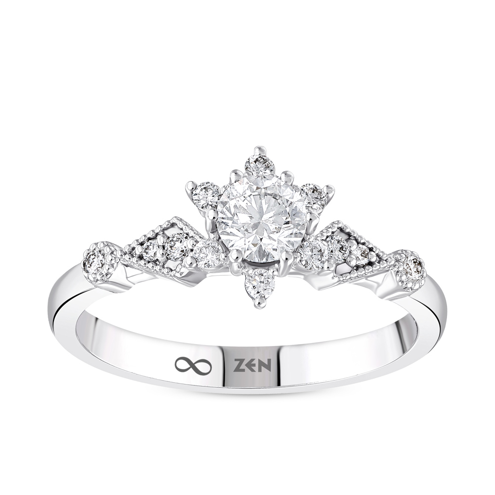 0,42 Karat Lotus Tektaş Pırlanta Yüzük