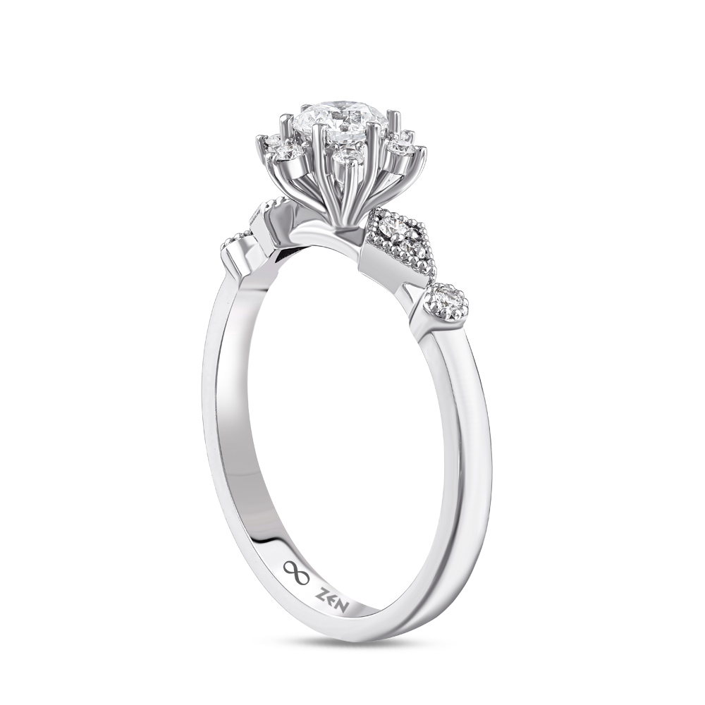 0,42 Karat Lotus Tektaş Pırlanta Yüzük