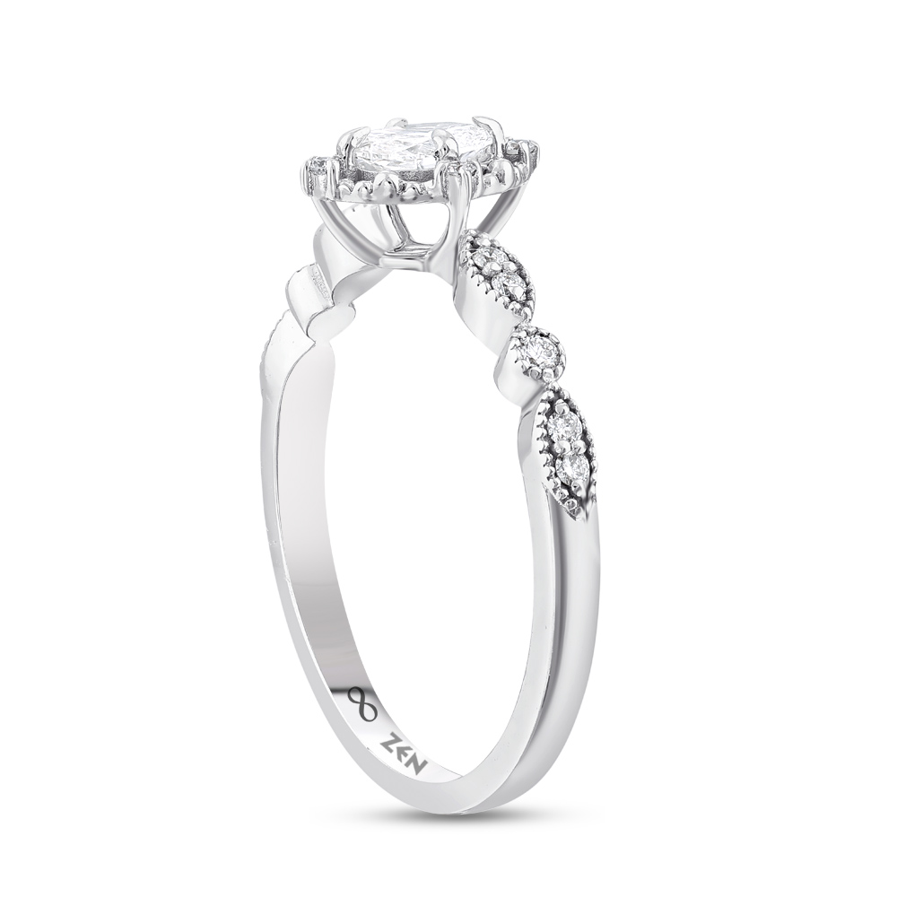 0,34 Karat Vintage Oval Tektaş Pırlanta Yüzük