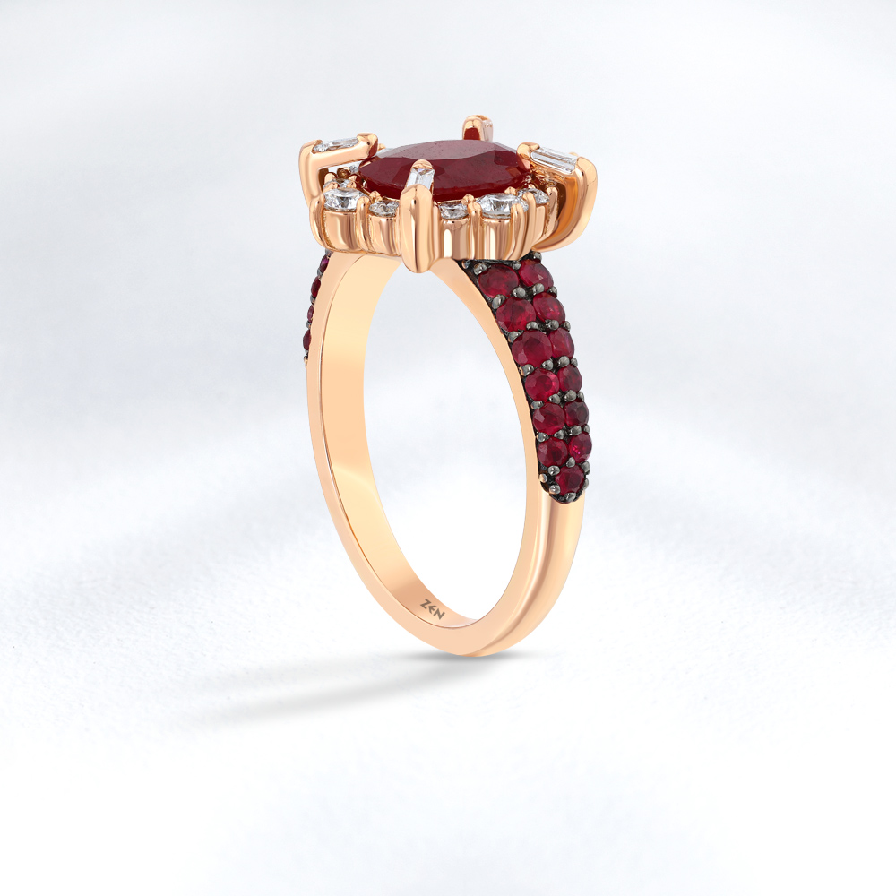 2,14 Karat Pırlanta Yakut Yüzük