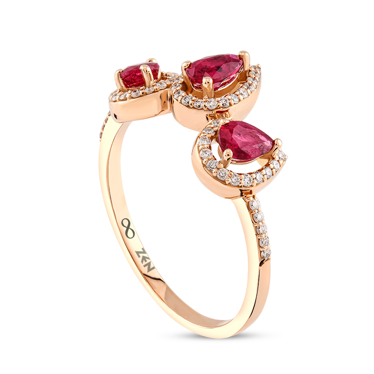 0,84 Karat Pırlanta Yakut Yüzük