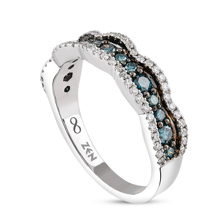 0,60 Karat Yarımtur Safir Pırlanta Yüzük