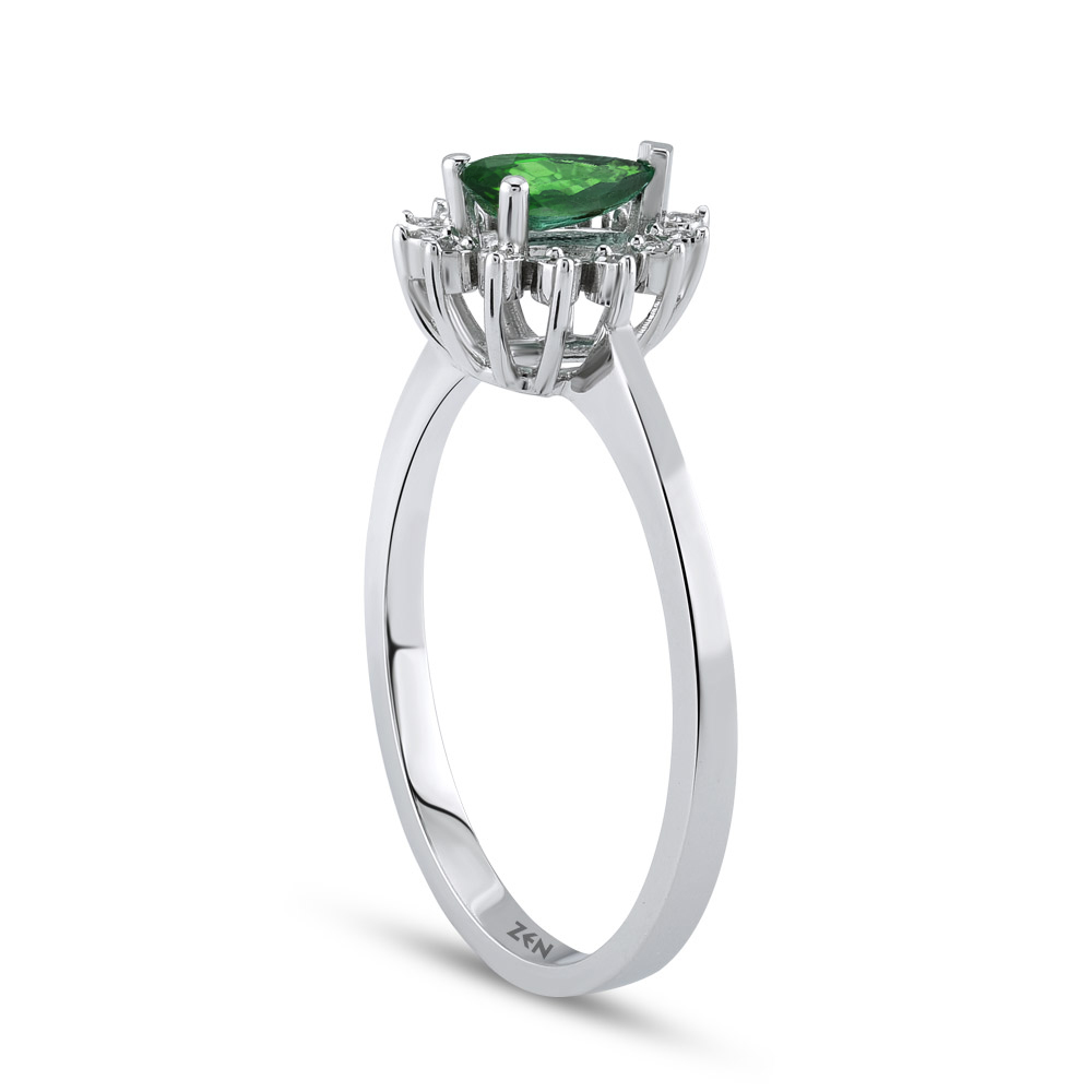 0,24 Karat Pırlanta Zümrüt Yüzük