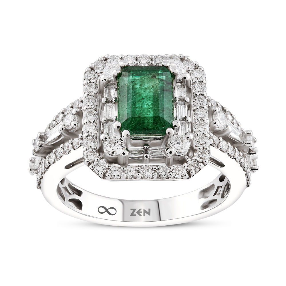 1.97 Karat Pırlanta Zümrüt Yüzük