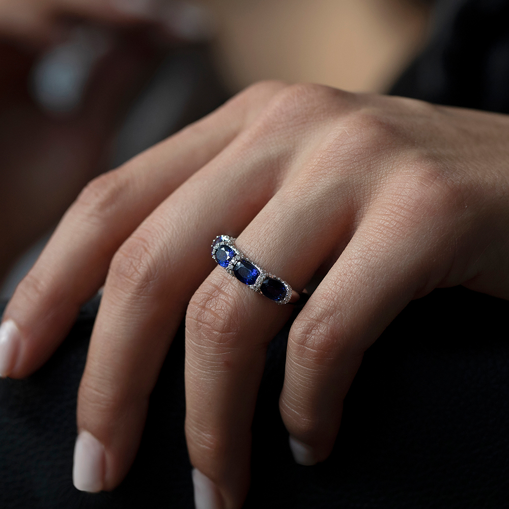2,92 Karat Pırlanta Safir Yüzük