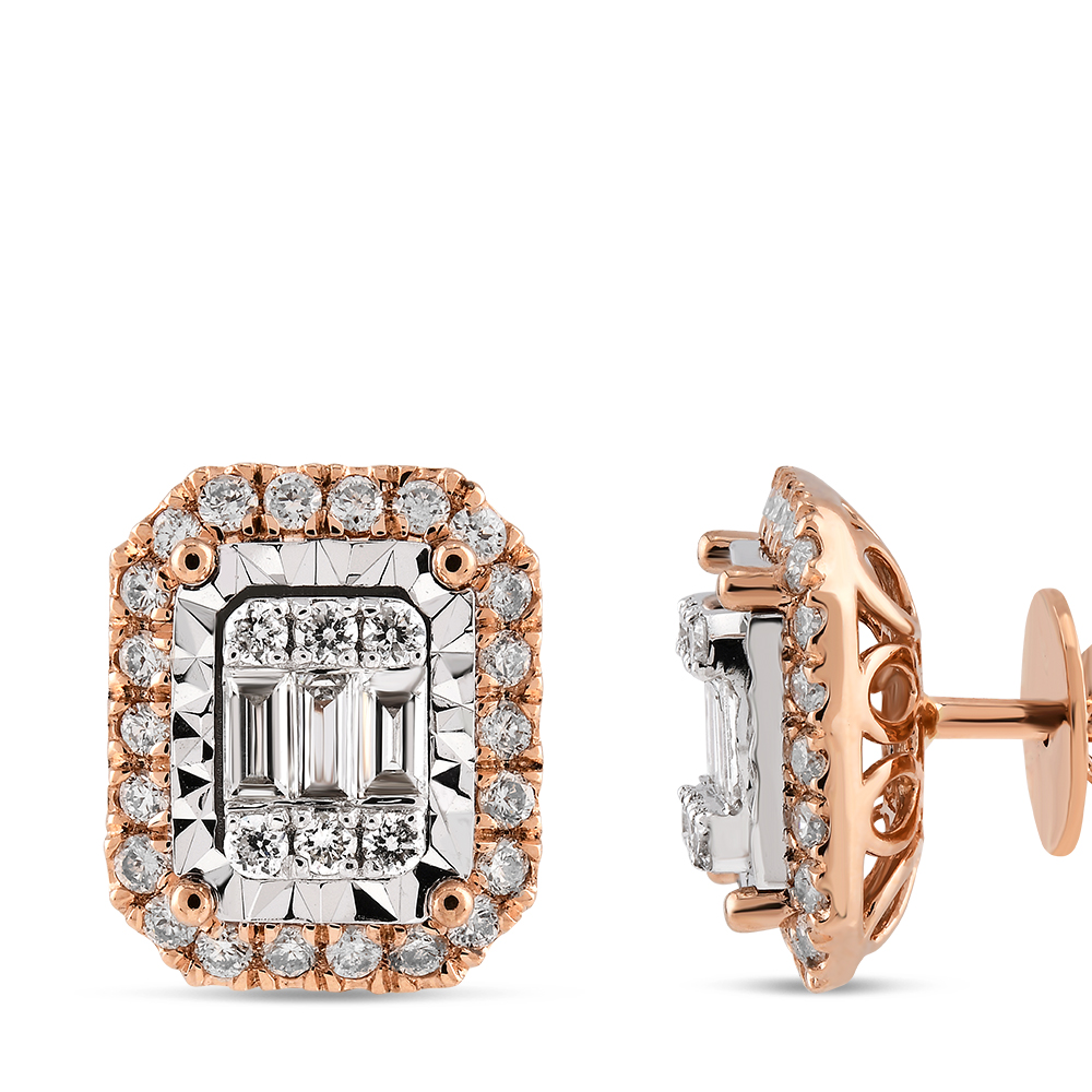 0,44 Karat Baget Pırlanta Küpe