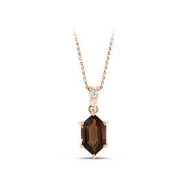 1,67 Karat Pırlanta Smoky Quartz Kolye