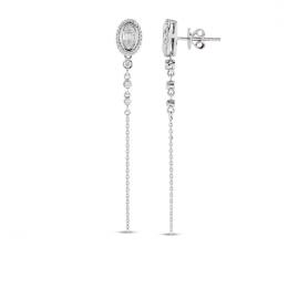 0,34 Karat Baget Pırlanta Küpe