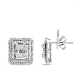 0,99 Karat Baget Pırlanta Küpe