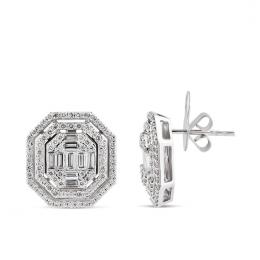 1,54 Karat Baget Pırlanta Küpe