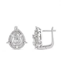 0,64 Karat Baget Pırlanta Küpe