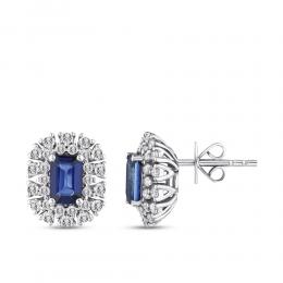 1,42 Karat Safir Pırlanta Küpe
