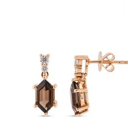 2,16 Karat Pırlanta Smoky Quartz Küpe