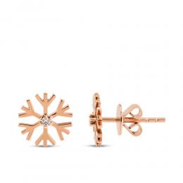 0,03 Karat Kar Tanesi Pırlanta Küpe