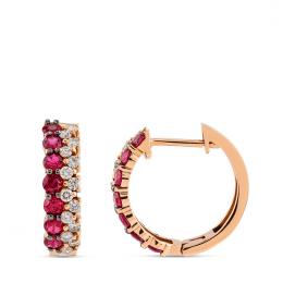 1,17 Karat Pırlanta Yakut Küpe