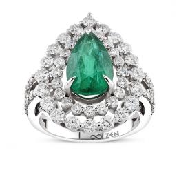 4,12 Karat Pırlanta Zümrüt Yüzük