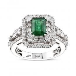 1.97 Karat Pırlanta Zümrüt Yüzük