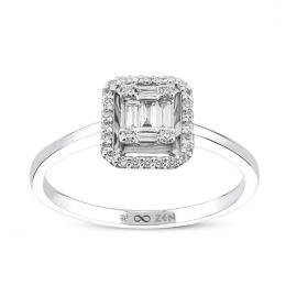 0,17 Karat Baget Pırlanta Yüzük