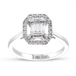 0,18 Karat Baget Pırlanta Yüzük